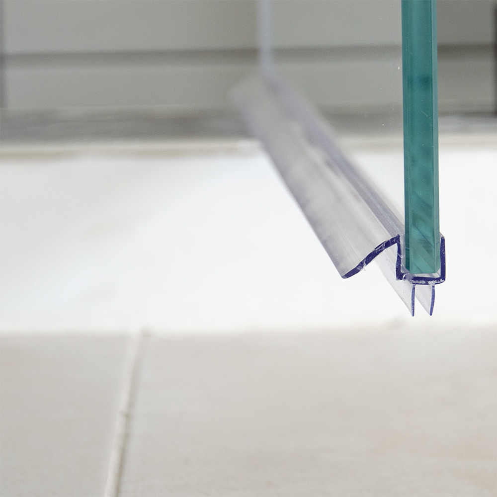 36 Inches 36" Clear Bottom Wipe with Drip Rail for 1/2" (12mm) Glass