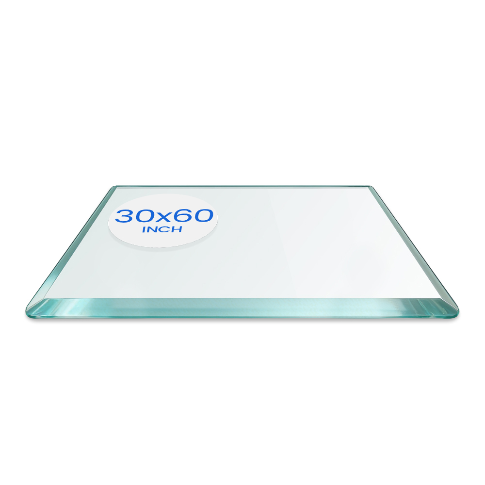 30x60-inch Rectangle Glass Table Top - 1/4-inch Beveled Edge