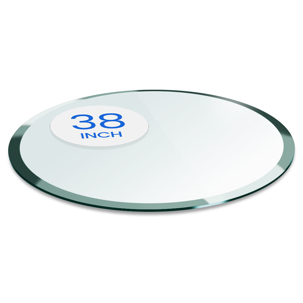 38-inch Round Glass Table Top - 1/2-inch Beveled Edge