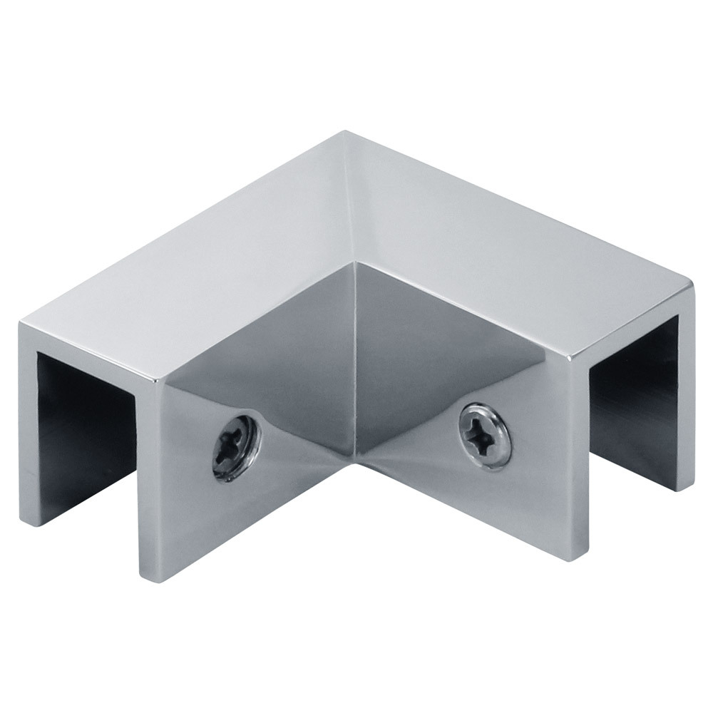 Top Hardware 90 Degree Brass Glass-to-Glass Clamp For Shower Doors - Square Sleeve Design, Single Pack
