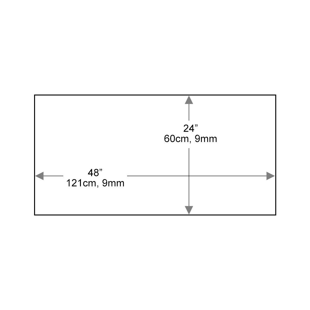 24x48-inch Rectangle Glass Table Top - 1/4-inch Flat Polish Edge