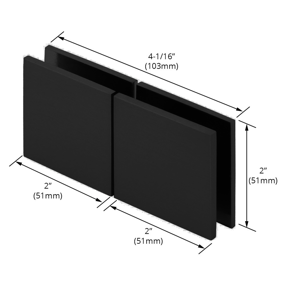 Transom Square Square 180-Degree Glass-to-Glass Movable Transom Clamp