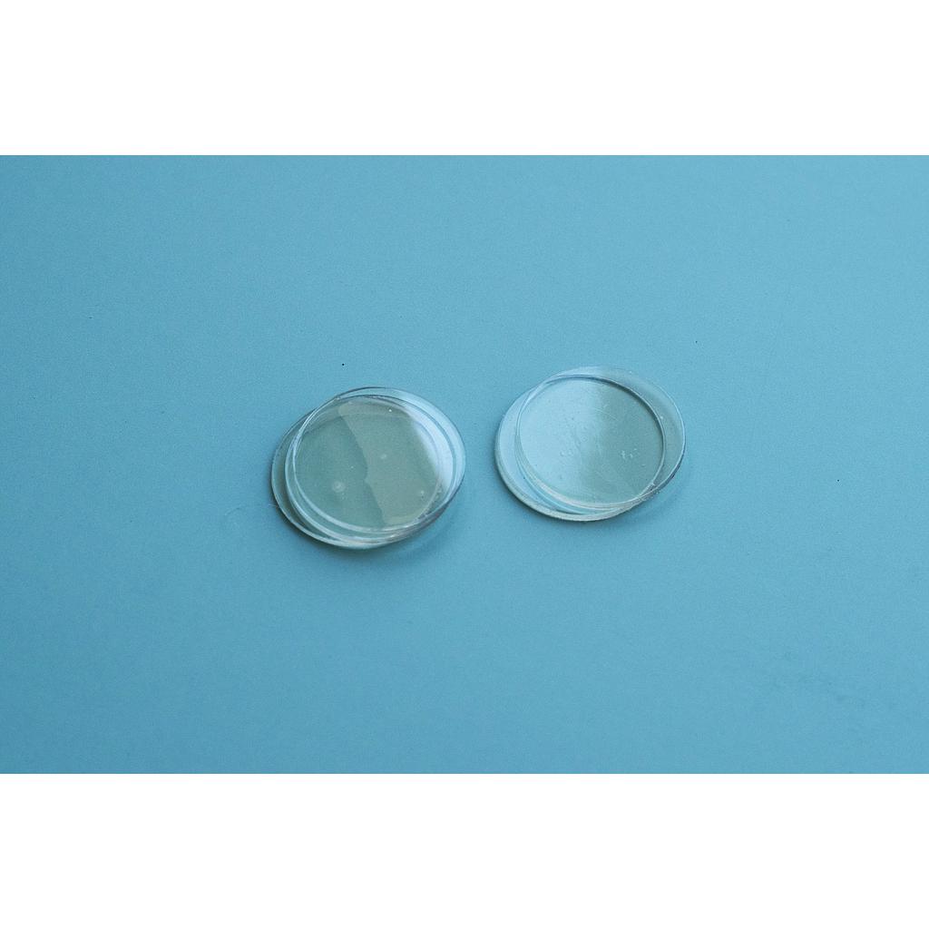 Clear Plastic Desk Buttons - Strip 10 pcs | Dulles Glass