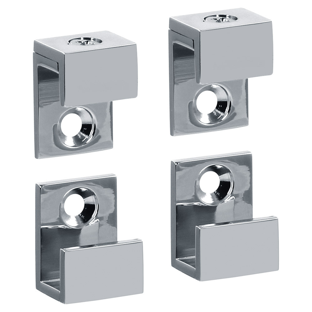 Polished Chrome 5/8" Wide Mirror Clips For 1/4" (6mm) Mirrors Dulles